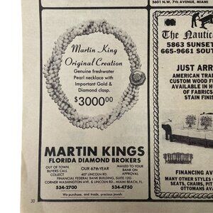 1980 Martin King Diamond Brokers Ad Print Partial Page Original Vintage u